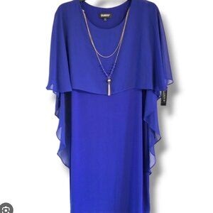 NWT Glamour Blue Cocktail Dress With Cape | Size 6